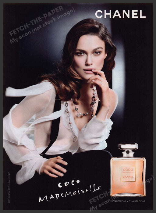 Chanel Coco Mademoiselle Knightly 2010s Print Advertisement 2010 Finger on Lips Fetch-the-Paper
