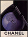 Chanel Cosmetics 1980s Print Advertisement 1984 Purple Lustrous Cake Mascara Fetch-the-Paper