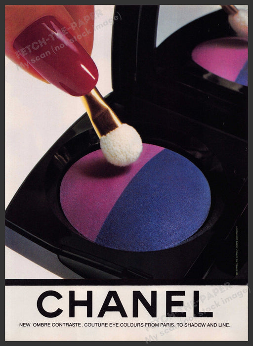 Chanel Cosmetics 1980s Print Advertisement 1986 Eye Shadow Ombre Contraste Fetch-the-Paper