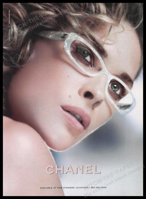 Chanel Eyewear Eye Glasses 2000s Print Advertisement Ad 2005 Sexy Model Fetch the Paper!