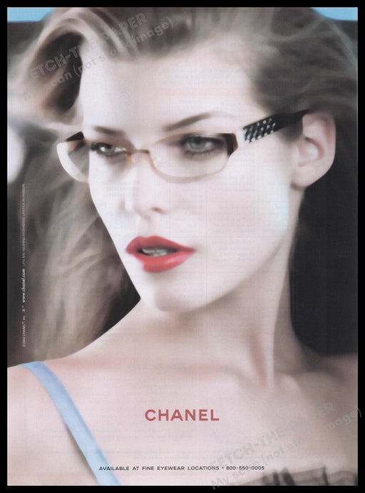Chanel Eyewear Glasses 2000s Print Advertisement Ad 2004 Sexy Model Fetch the Paper!