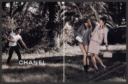 Chanel Fashion 2010s Print Advertisement (2 pages) 2011 Beefcake Water Hose Legs Fetch-the-Paper