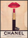 Chanel Lipstick 1980s Print Advertisement 1984 Red Lips Rouge Extreme Fetch-the-Paper