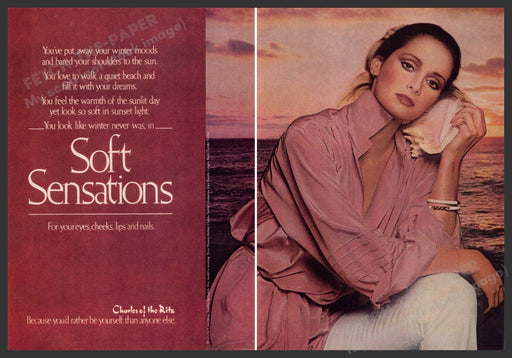 Charles of the Ritz Cosmetics 1970s Print Advertisement (2 page) 1979 Fetch-the-Paper