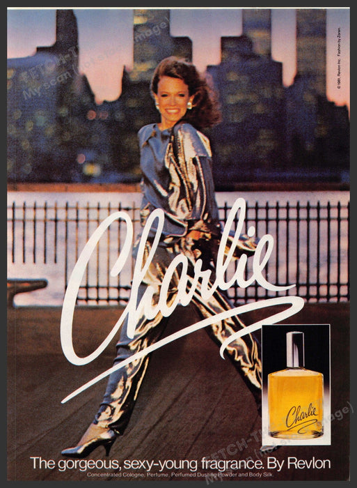 Charlie Revlon 1980s Print Advertisement 1982 NYC Twin Towers Revlon
