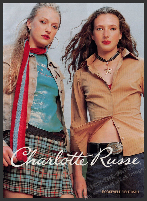 Charlotte Russe 2000s Print Advertisement Ad 2001 School Girls Fashion Fetch-the-Paper