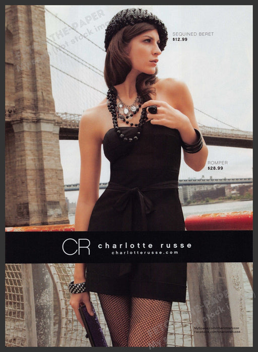 Charlotte Russe Clothing 2000s Print Advertisement 2009 Little Black Dress Legs Fetch-the-Paper