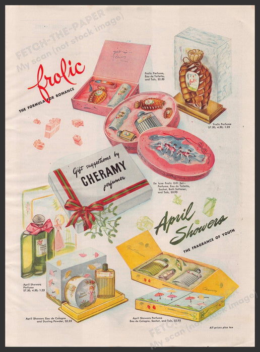 Cheramy Perfumer Gift Suggestions 1940s Print Advertisement Ad 1947 Fetch-the-Paper