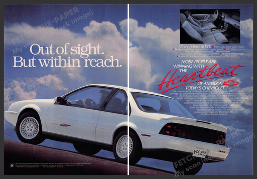 Chevrolet Beretta GT 1990s Print Advertisement (2 pages) 1990 "within reach" Chevrolet Beretta GT