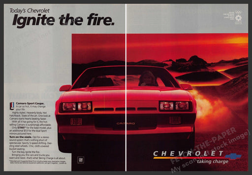 Chevrolet Camaro Sport Coupe Car 1980s Print Advertisement Ad (2 pages) 1983 Fetch the Paper!