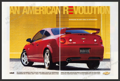 Chevrolet Cobalt 2000s Print Advertisement (2 page centerfold) 2005 Revolution Fetch-the-Paper