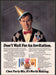 Chex Party Mix 1980s Print Advertisement 1987 Recipe Guy Party Hat Sad Chex