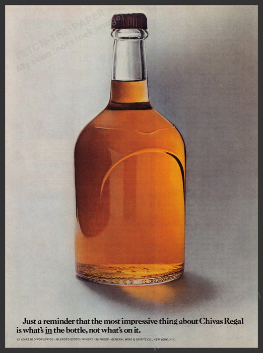 Chivas Regal 1980s Print Advertisement Ad 1987 No Label Fetch-the-Paper