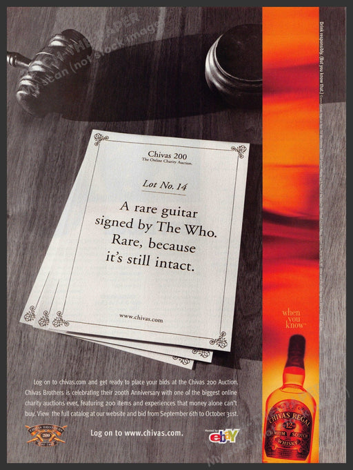 Chivas Regal 2000s Print Advertisement 2001 eBay Charity Auction Promo Fetch-the-Paper