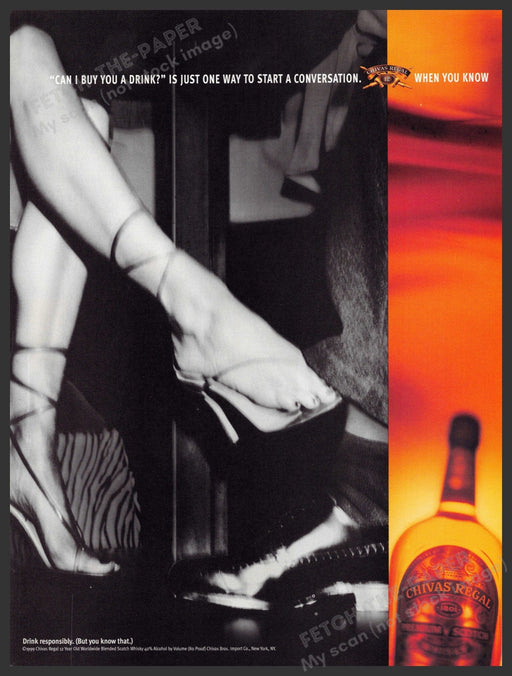 Chivas Regal Scotch Whisky Footsie Legs 2000s Print Advertisement Ad 2002 Chivas Regal