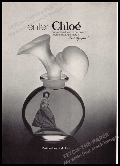 Chloe 1970s Magazine Print Ad "she enters my fragrance" 1976 (Not the product) Chloe