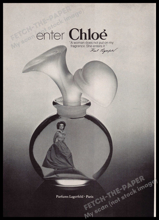 Chloe 1970s Magazine Print Ad "she enters my fragrance" 1976 (Not the product) Chloe