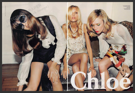 Chloe Clothing 2000s Print Advertisement (2 page centerfold) 2007 Couch Legs Fetch-the-Paper