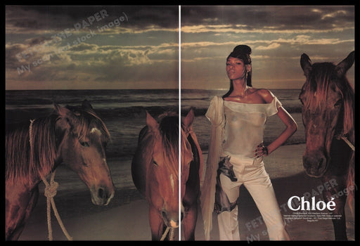 Chloe Clothing 2000s Print Advertisement (2 pages) 2001 See Through Top Horses Fetch the Paper!