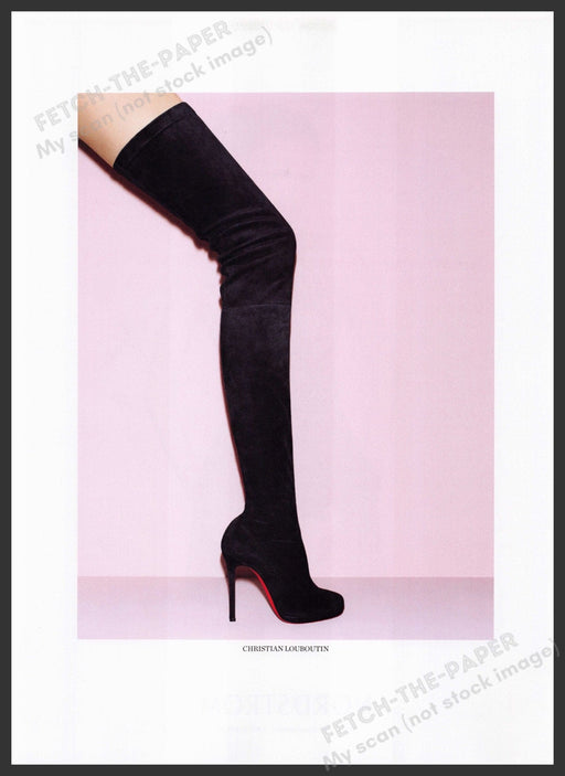 Christain Louboutin Shoes 2000s Print Advertisement Ad 2013 Legs Thigh High Fetch the Paper!