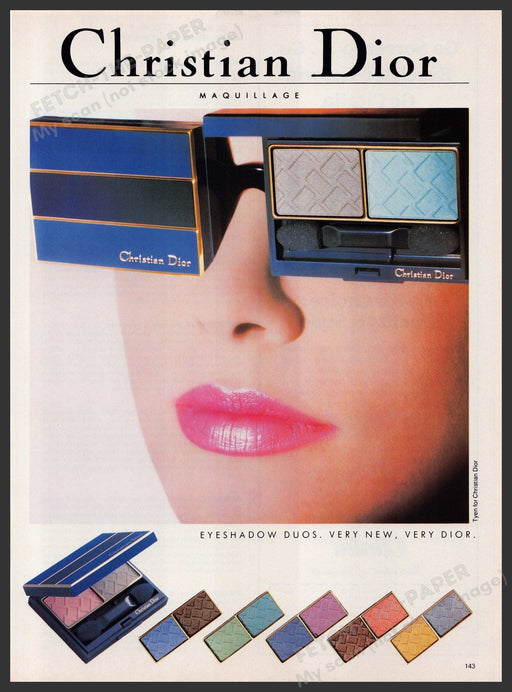 Christian Dior Maquillage Cosmetics 1980s Print Advertisement Ad 1988 Fetch-the-Paper