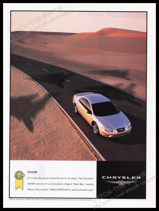 Chrysler 300M 2000s Print Advertisement Ad 2001 Fetch the Paper!