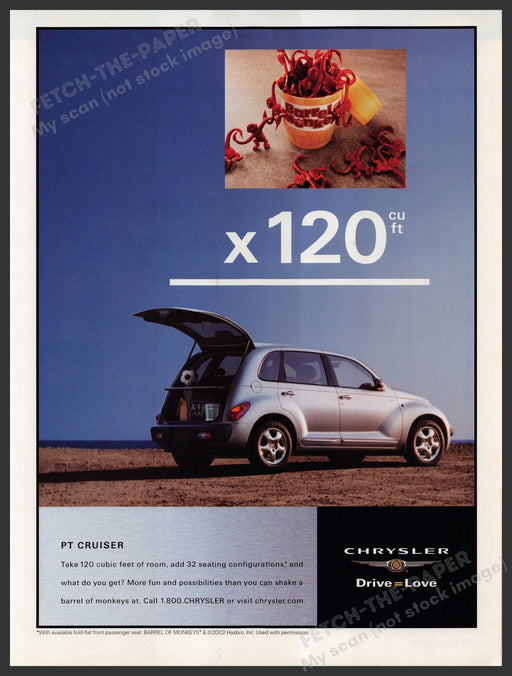 Chrysler PT Cruiser  2000s Print Advertisement Ad 2002 Drive = Love Fetch-the-Paper