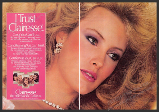 Clairesse Haircolor 1980s Print Advertisement (2 page) 1982 Color you can trust Fetch-the-Paper