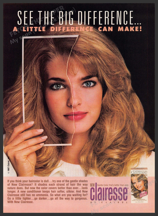 Clairol Clairesse 1980s Print Advertisement 1987 Difference (Not the product) Clairol