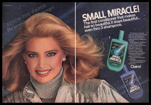 Clairol Hair 1980s Print Advertisement (2 pages) 1980 Small Miracle Fetch the Paper!