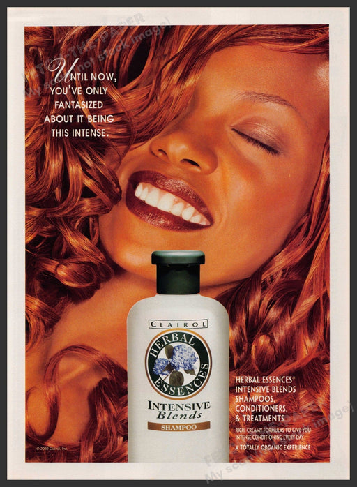 Clairol Herbal Essences 2000s Print Advertisement 2002 Intensive Conditioning Fetch-the-Paper