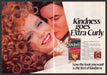 Clairol Kindness Perm 1980s Print Advertisement (2 page) 1982 Extra Curly Fetch-the-Paper
