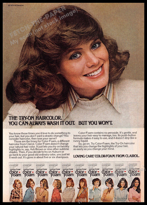 Clairol Loving Care 1970s Print Advertisement 1977 Haircolor Clairol Loving Care