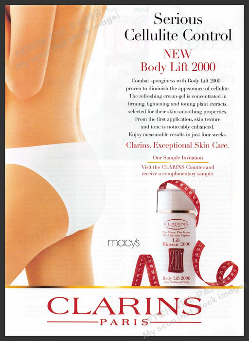 Clarins Paris 1990s Print Advertisement 1999 Body Lift 2000 Skin Care Fetch-the-Paper