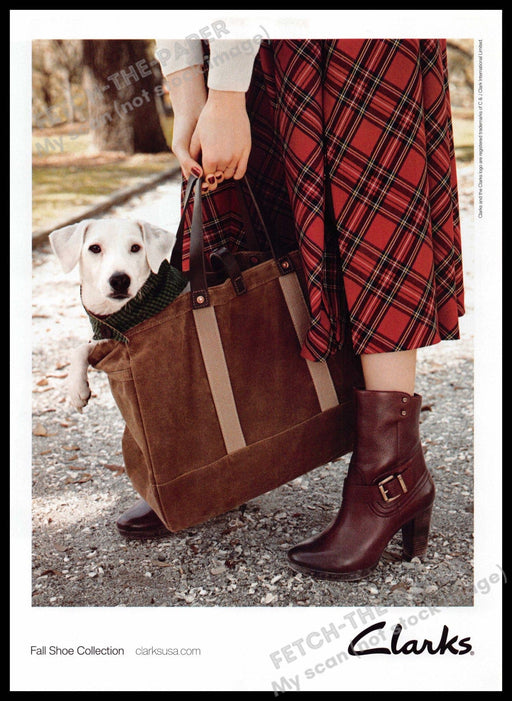 Clarks Handbags 2010s Print Advertisement 2013 Jack Russell Terrier Mix Dog Clarks