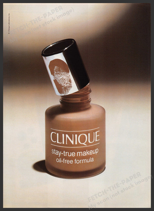 Clinique Cosmetics Stay-True Makeup Promo 1990s Print Advertisement Ad 1992 Fetch-the-Paper