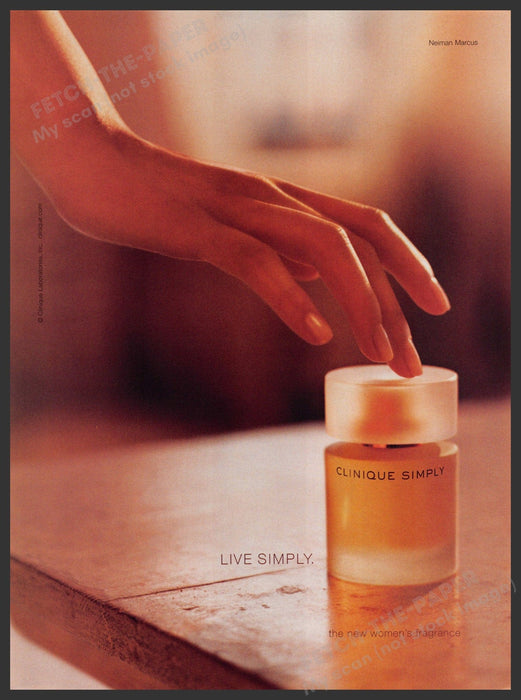 Clinique Simply 2000s Print Advertisement 2003 "Live Simply" Fragrance Promo Fetch-the-Paper