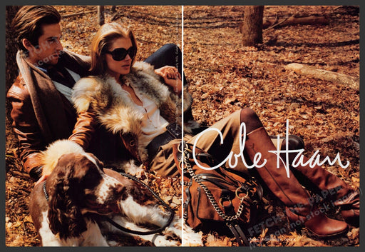 Cole Haan Fashion 2000s Print Ad (2 pgs) 2006 Springer Spaniel Dog Cole Haan