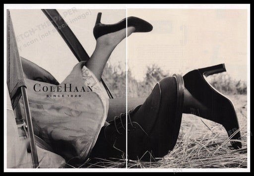 Cole Haan Shoes 1990s Print Advertisement (2 pages) 1999 Romp in the Tent Fetch the Paper!