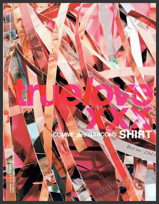 Comme des Garcons 2000s Print Advertisement 2005 Shirt Shredded True Love XXX Fetch-the-Paper