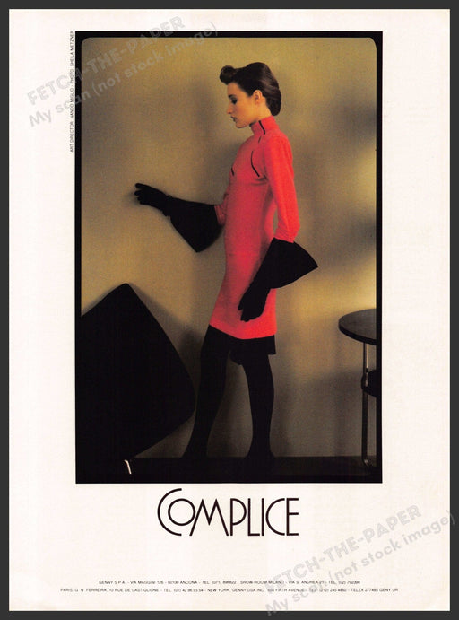 Complice Fashion 1980s U.K. Print Advertisement 1986 Legs Dress Complice