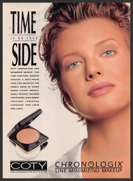 Coty 1990s Print Advertisement 1995 Chronologix "Time is on your side" Coty
