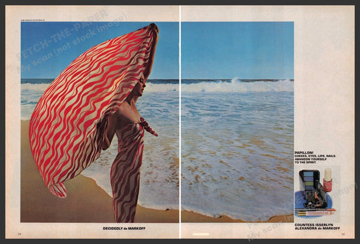 Countess Isserlyn Alexandra de Markoff 1980s Print Advertisement (2 pages) 1981 Fetch-the-Paper