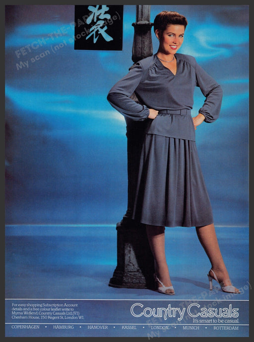 Country Casuals Clothing 1980s Print Advertisement Ad 1980 Legs Fetch-the-Paper