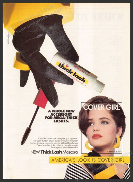 Cover Girl 1980s Magazine Print Advertisement 1989 Carrie Boone Thick Lash Cover Girl