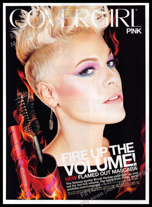 Cover Girl 2010s Magazine Print Ad 2013 Singer Pink Mohawk Musician Cover Girl