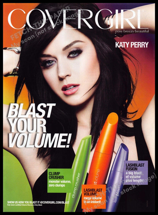 Cover Girl 2010s Magazine Print Ad 2014 Katy Perry "Blast your volume" Cover Girl