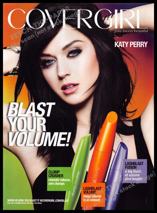 Cover Girl 2010s Magazine Print Ad 2014 Katy Perry "Blast your volume" Cover Girl