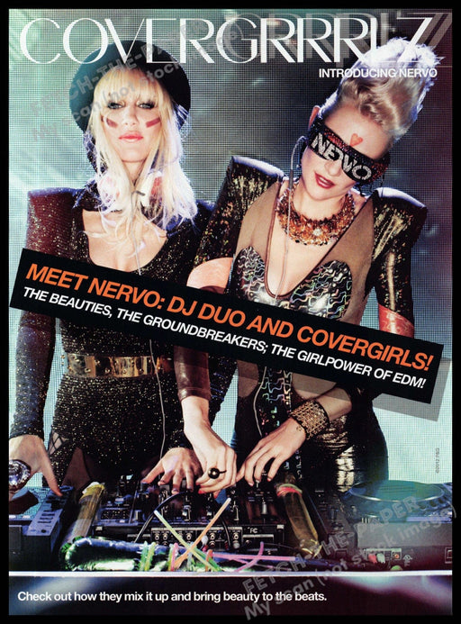 Cover Girl 2010s Magazine Print Advertisement 2013 Nervo DJ Duo EDM Girlpower Cover Girl