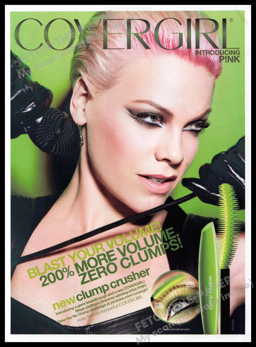 Cover Girl 2010s Print Advertisement 2013 Green Singer Pink (Not the product) Cover Girl
